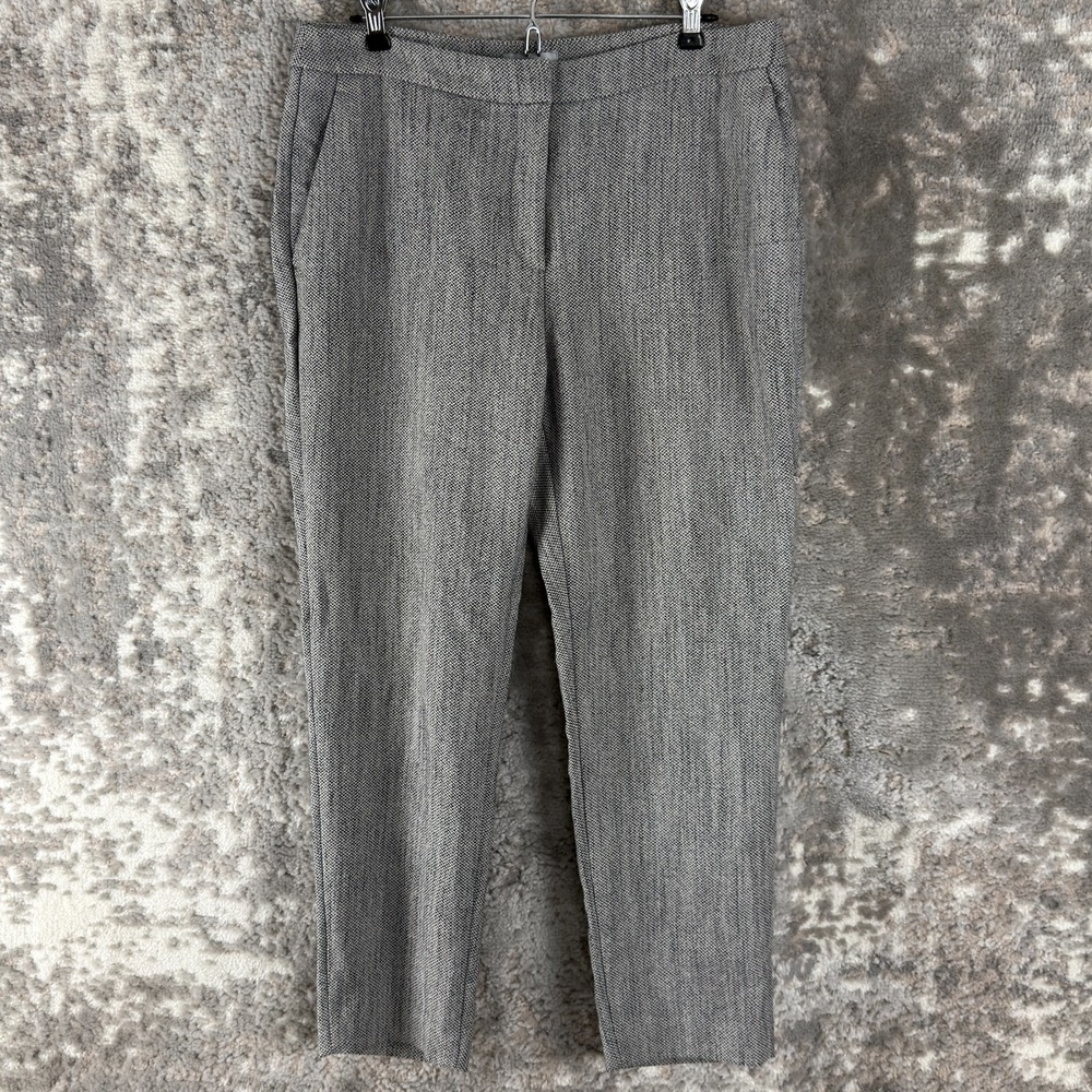 H&M Size 10 Casual Minimalist Straight Leg Pants Gray Button Zip Pocket